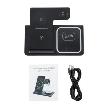79707 Επιτραπέζια Σταθερή Βάση Ασύρματης Φόρτισης Fast Charging για Κινητά - Earphones - Smart Watches 15W Max - Μαύρο