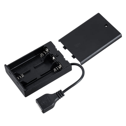79791 Box Τροφοδοσίας για Γιρλάντες LED USB 2.0 DC 5V με Μπαταρίες 3 x AA (Δεν Περιλαμβάνονται) & Διακόπτη On/Off - Μαύρο