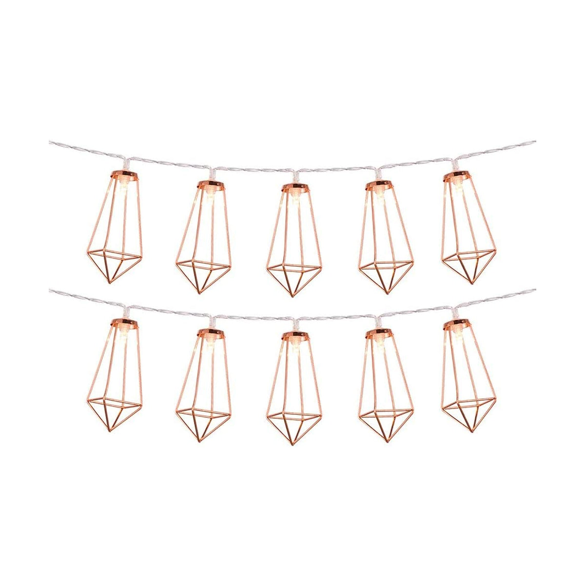 79803 Διακοσμητική Γιρλάντα Bronze Cone 1.5 Μέτρα με Διακόπτη On/Off - 10 LED 1W με Μπαταρίες 3xAA & Διάφανο Καλώδιο IP20 Θερμό Λευκό 2700K Μ1.5m
