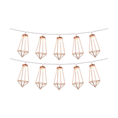 79803 Διακοσμητική Γιρλάντα Bronze Cone 1.5 Μέτρα με Διακόπτη On/Off - 10 LED 1W με Μπαταρίες 3xAA & Διάφανο Καλώδιο IP20 Θερμό Λευκό 2700K Μ1.5m