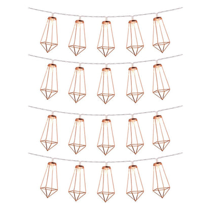 79804 Διακοσμητική Γιρλάντα Bronze Cone 3 Μέτρα με Διακόπτη On/Off - 20 LED 2W με Μπαταρίες 2xAA & Διάφανο Καλώδιο IP20 Θερμό Λευκό 2700K Μ3m