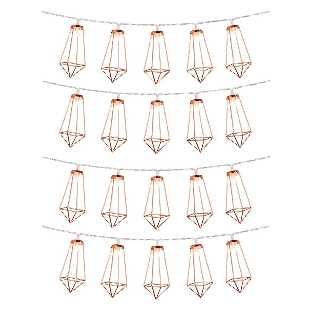 79804 Διακοσμητική Γιρλάντα Bronze Cone 3 Μέτρα με Διακόπτη On/Off - 20 LED 2W με Μπαταρίες 2xAA & Διάφανο Καλώδιο IP20 Θερμό Λευκό 2700K Μ3m