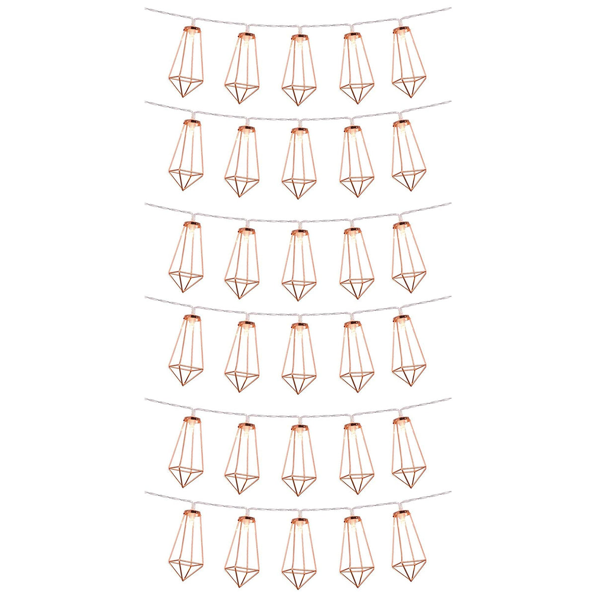 79805 Διακοσμητική Γιρλάντα Bronze Cone 4 Μέτρα με Διακόπτη On/Off - 30 LED 3W με Μπαταρίες 3xAA & Διάφανο Καλώδιο IP20 Θερμό Λευκό 2700K Μ4m