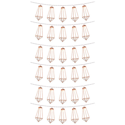 79805 Διακοσμητική Γιρλάντα Bronze Cone 4 Μέτρα με Διακόπτη On/Off - 30 LED 3W με Μπαταρίες 3xAA & Διάφανο Καλώδιο IP20 Θερμό Λευκό 2700K Μ4m