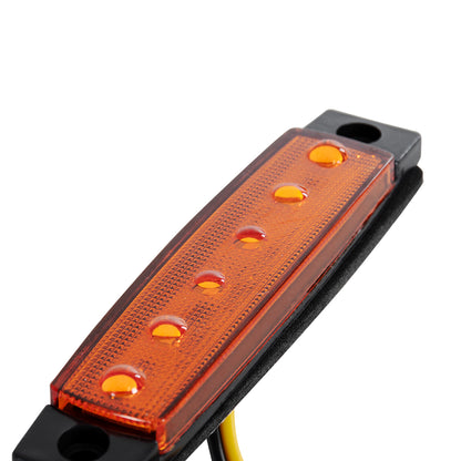 79904 Πλευρικά Φώτα Όγκου Φορτηγών LED 6xSMD2835 DC 10-30V 1.5W 100lm IP66 Πορτοκαλί - Μ9.5 x W2 x H1.1cm