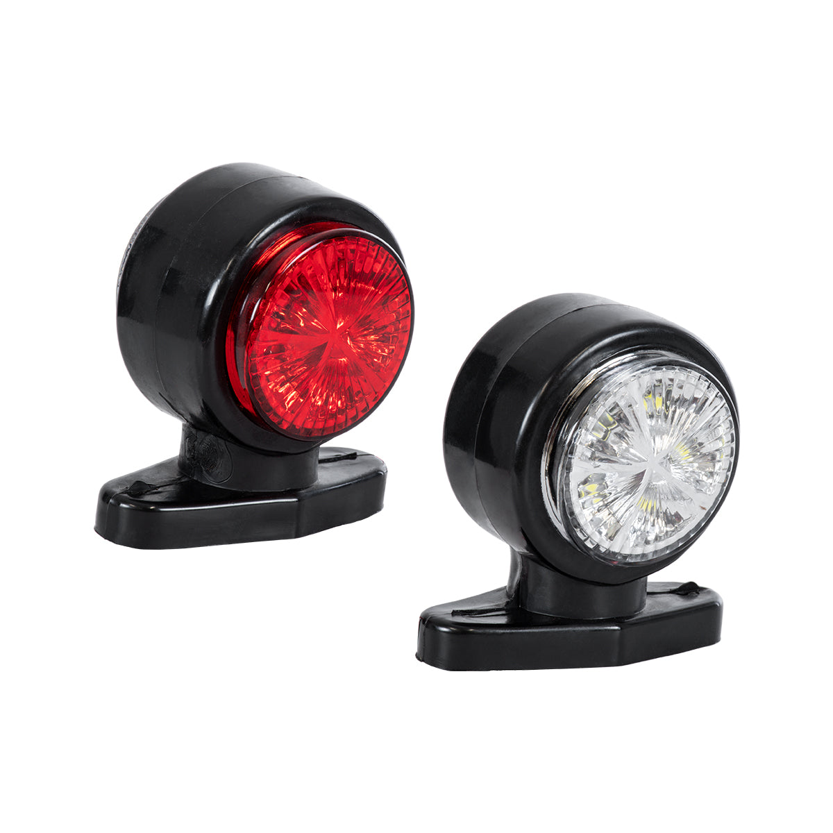 79923 Ζευγάρι Πλευρικά Φώτα Όγκου Κέρατο Φορτηγών LED 6W DC 10-30V Λευκό - Κόκκινο - Αδιάβροχα IP66 - Μ8 x Π5 x Υ8cm