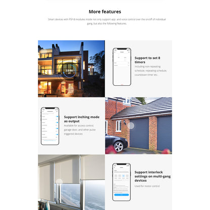 80111 SONOFF PSF-B-2C ESP8285 Wi-Fi 2.4GHz Switch Module 2 Way