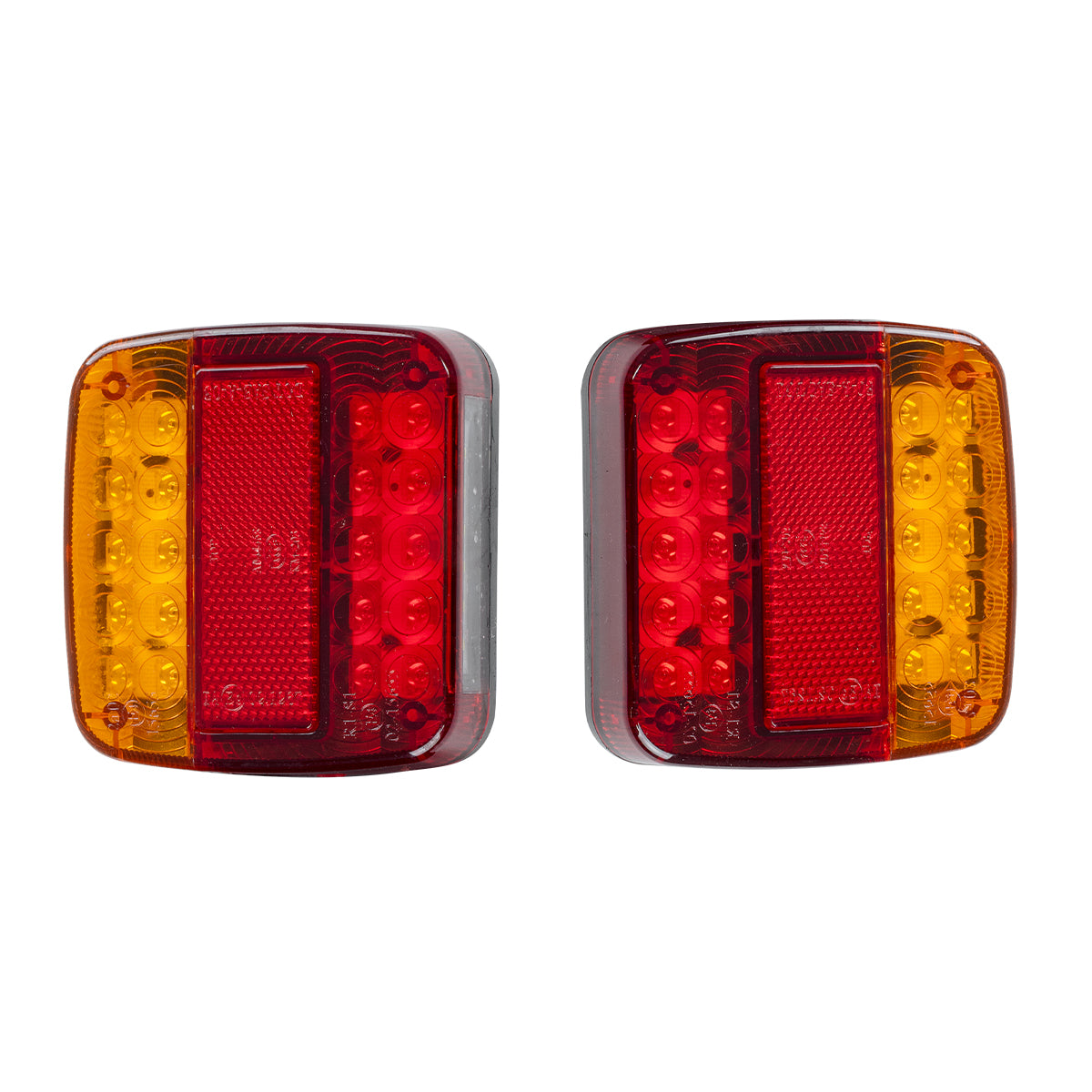 79930 Ζευγάρι Universal Φανάρια για Τρέιλερ LED - DC 12V - Κόκκινο - Πορτοκαλί - Λευκό - Αδιάβροχα IP66 - Μ10.3 x Π10.3 x Υ3cm