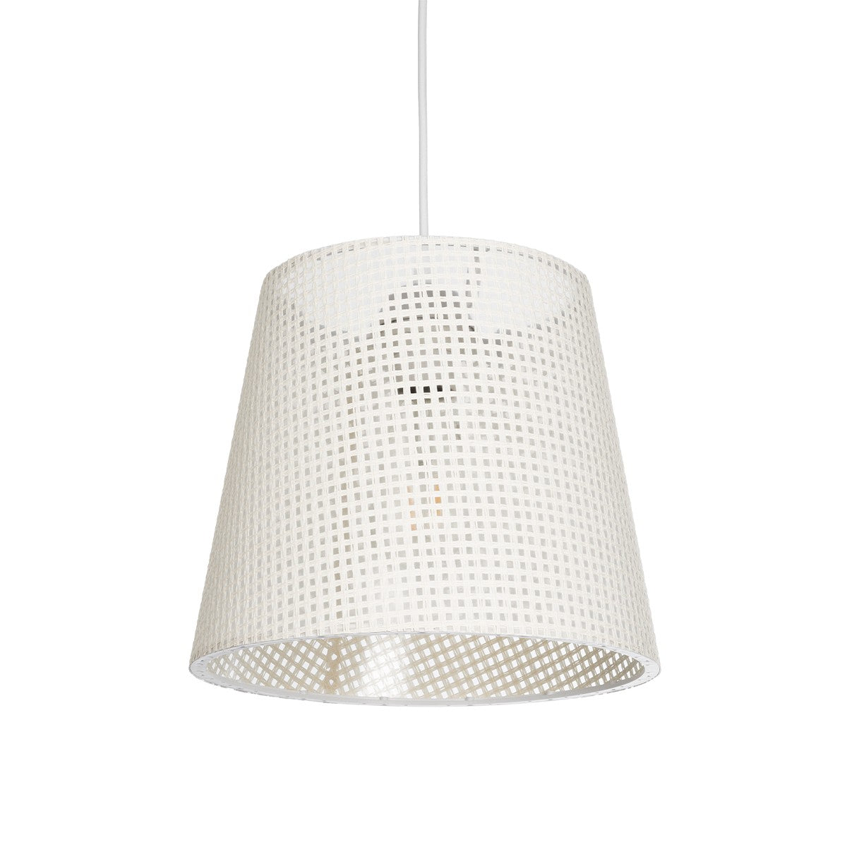 CONEY 203-0071 Μοντέρνο Κρεμαστό Φωτιστικό Καπέλο Μονόφωτο 1 x E27 IP20 Mπεζ Διάτρητο Ύφασμα - Μ26 x Π26 x Υ93cm