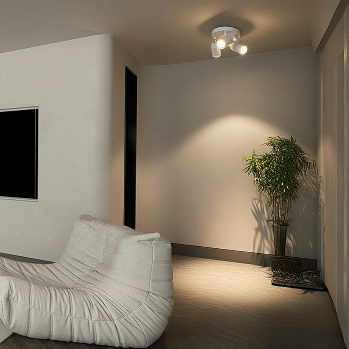 SPOTA KLV-101-0145 Κινούμενο Φωτιστικό Σποτ Οροφής για 3 Λάμπες MR16 με Ντουί GU10 AC 220-240V IP20 - Λευκό Ματ - Μ19 x Π19 x Υ14