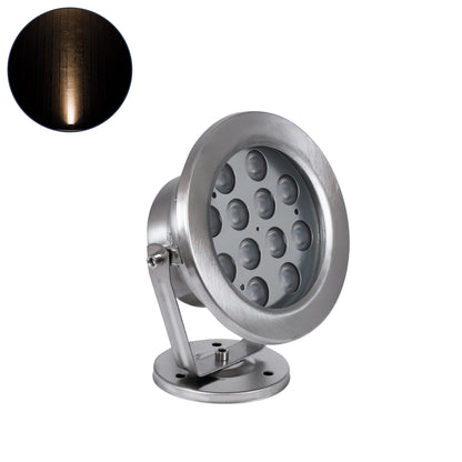 UNDERWATER-DENIS 90429 Υποβρύχιος Προβολέας Σποτ για Σιντριβάνια/Πισίνες LED 12W 1080lm 30° DC 24V Αδιάβροχο IP68 Θερμό Λευκό 2700K Dimmable - Ανοξείδωτο Ατσάλι 304 - Μ14.5 x Π7 x Υ17