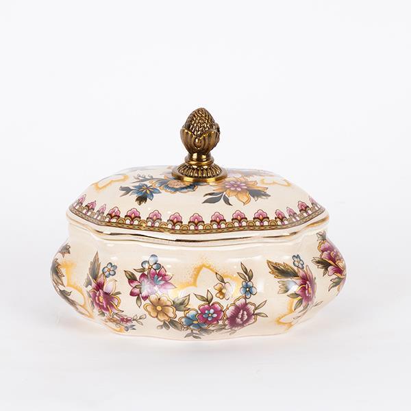 ΦΟΝΤΑΝΙΕΡΑ ΠΟΡΣΕΛΑΝΗ ΛΕΥΚΗ ΜΕ ΧΡΥΣΑ ΛΟΥΛΟΥΔΙΑ 18x18x14