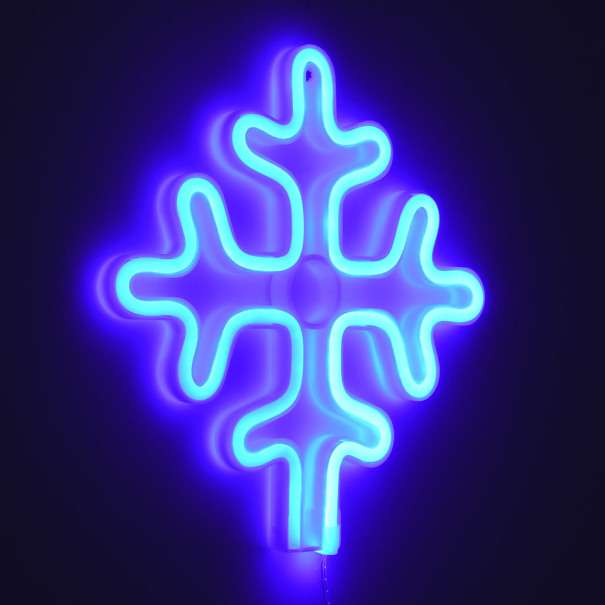 78580 Φωτιστικό Ταμπέλα Φωτεινή Επιγραφή NEON LED Σήμανσης SNOWFLAKE 5W με Καλώδιο Τροφοδοσίας USB - Μπαταρίας 3xAAA (Δεν Περιλαμβάνονται) - Γαλάζιο