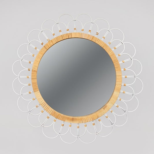 ΚΑΘΡΕΦΤΗΣ ΞΥΛΙΝΟΣ - ΜΕΤΑΛΛΙΚΟΣ NATURAL - ΛΕΥΚΟΣ 92x4x92