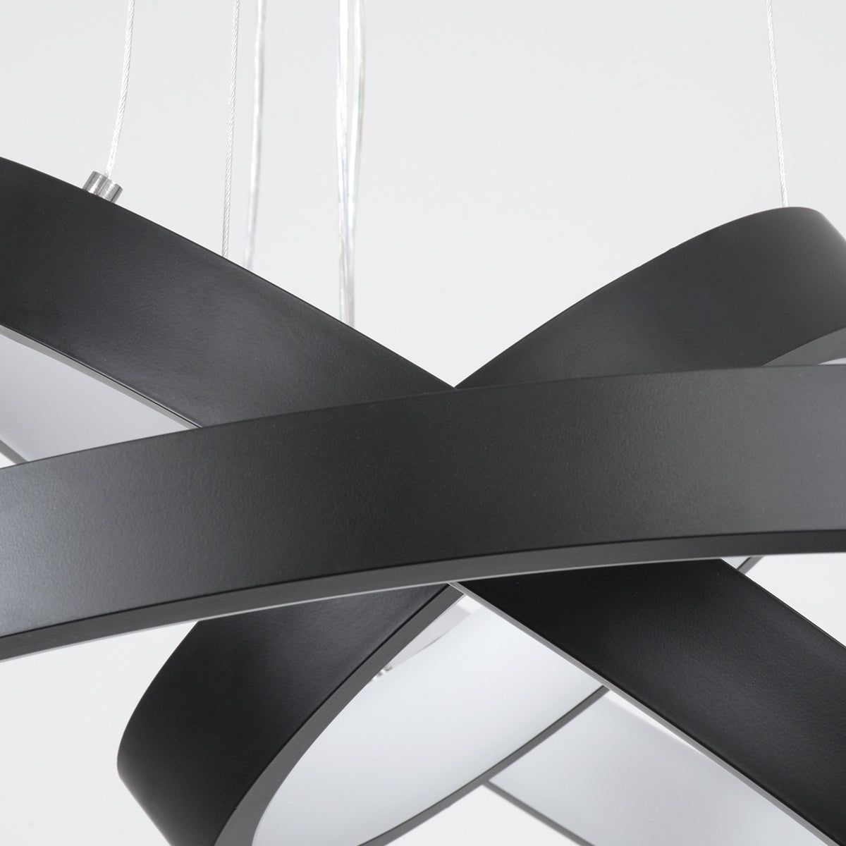 NEMESIS TRIO 61167-DECO Μοντέρνο Κρεμαστό Φωτιστικό Οροφής LED 100W 12123lm 360° AC 220-240V IP20 Ρυθμιζόμενο Λευκό CCT με Χειριστήριο από 2700K έως 6000K Dimmable - Lumileds SMD Chip - Μαύρο Ματ - Μ60 x Π60 x Υ60