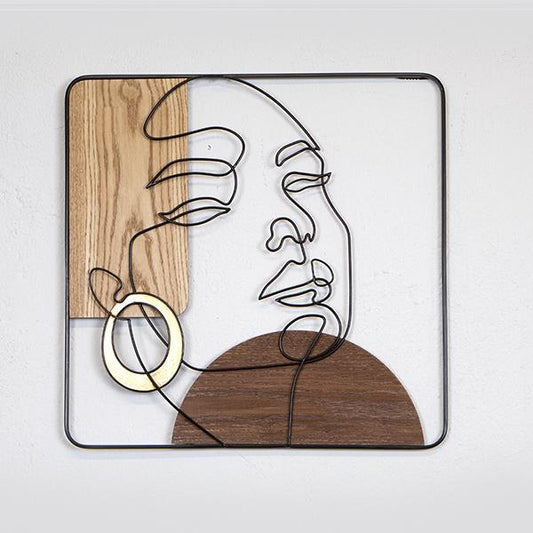 ΔΙΑΚΟΣΜΗΤΙΚΟ ΤΟΙΧΟΥ ΜΕΤΑΛΛΙΚΟ ΓΥΝΑΙΚΑ ΚΑΦΕ & ΜΑΥΡΟ 50x2x50