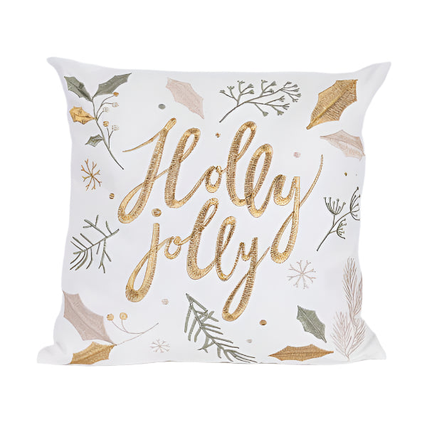 ΜΑΞΙΛΑΡΙ ΛΕΥΚΟ ΜΕ ΧΡΥΣΗ ΕΠΙΓΡΑΦΗ HOLLY JOLLY 45x5x45