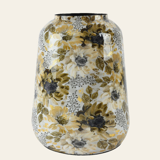 Μεταλλικό Βάζο με Λουλούδια 21x21x24