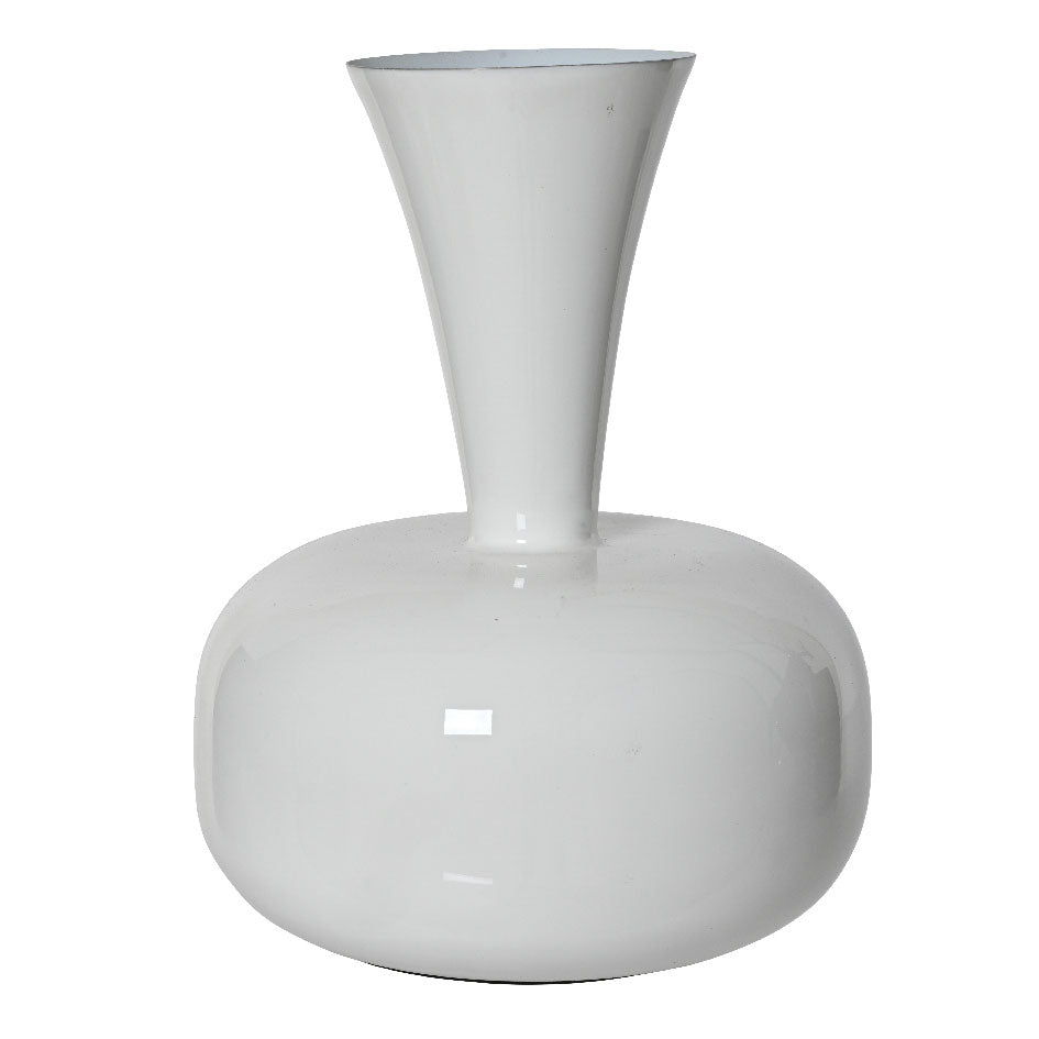 Μεταλλικό Βάζο Λευκό 17x17x23