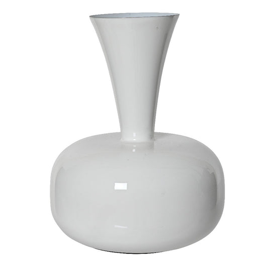Μεταλλικό Βάζο Λευκό 17x17x23