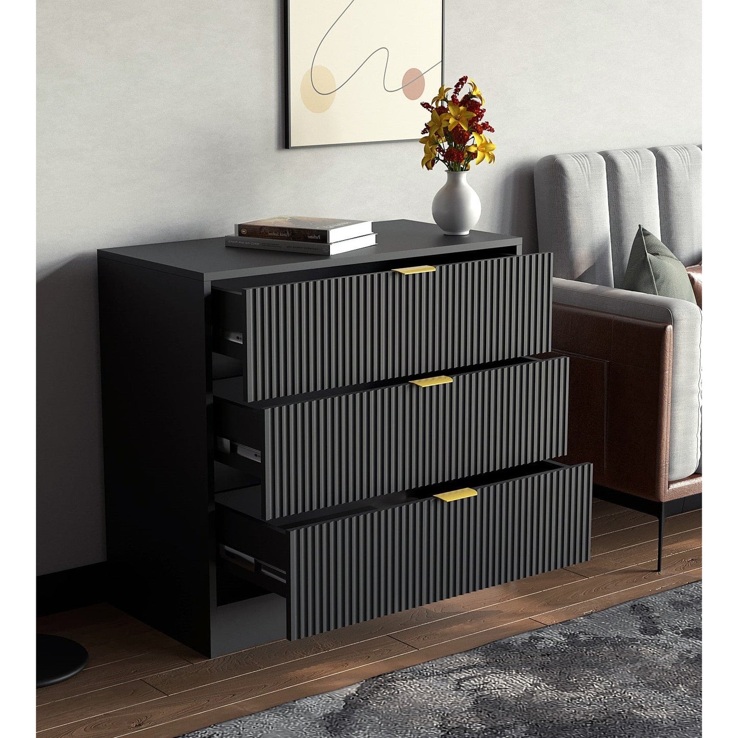Συρταριέρα Allegro Μαύρο 80x40x75