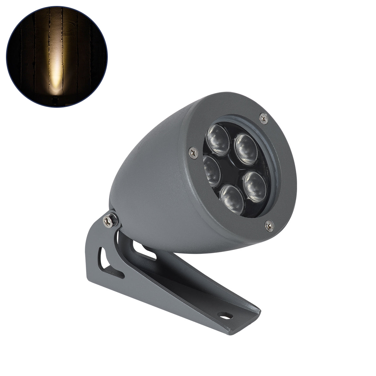 TREELIGHT-TREESPO 90469 Σποτ Φωτισμού για Φυτά - Δέντρα LED 12W 1320lm 15° DC 24V Αδιάβροχο IP65 Θερμό Λευκό 2700K Dimmable - Γκρι Ανθρακί - Μ9 x Π11 x Υ9