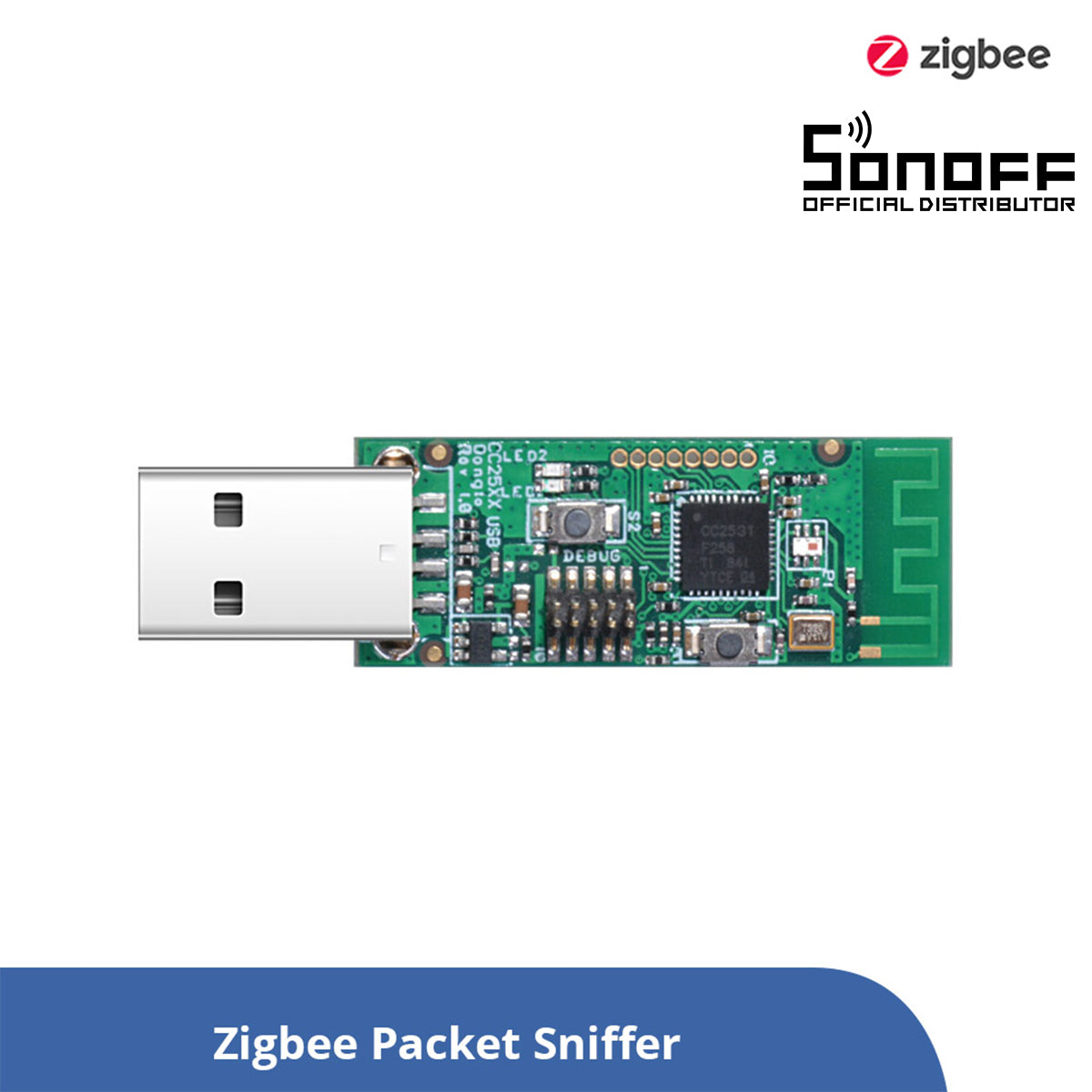 80051 SONOFF CC2531-R3 - Zigbee Wireless USB Dongle - Packet Sniffer