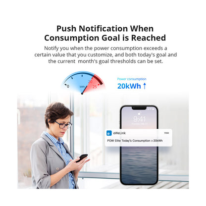 80079 SONOFF POW Elite POWR316D Smart WiFi Real Time Power Consumption AC 100-240V MAX 16A
