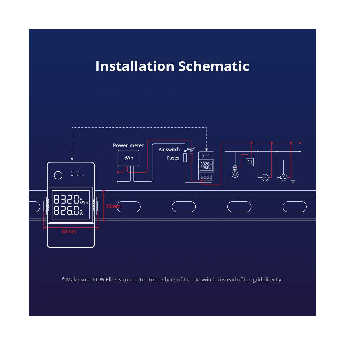 80079 SONOFF POW Elite POWR316D Smart WiFi Real Time Power Consumption AC 100-240V MAX 16A