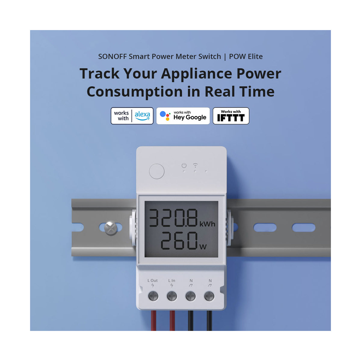 80079 SONOFF POW Elite POWR316D Smart WiFi Real Time Power Consumption AC 100-240V MAX 16A