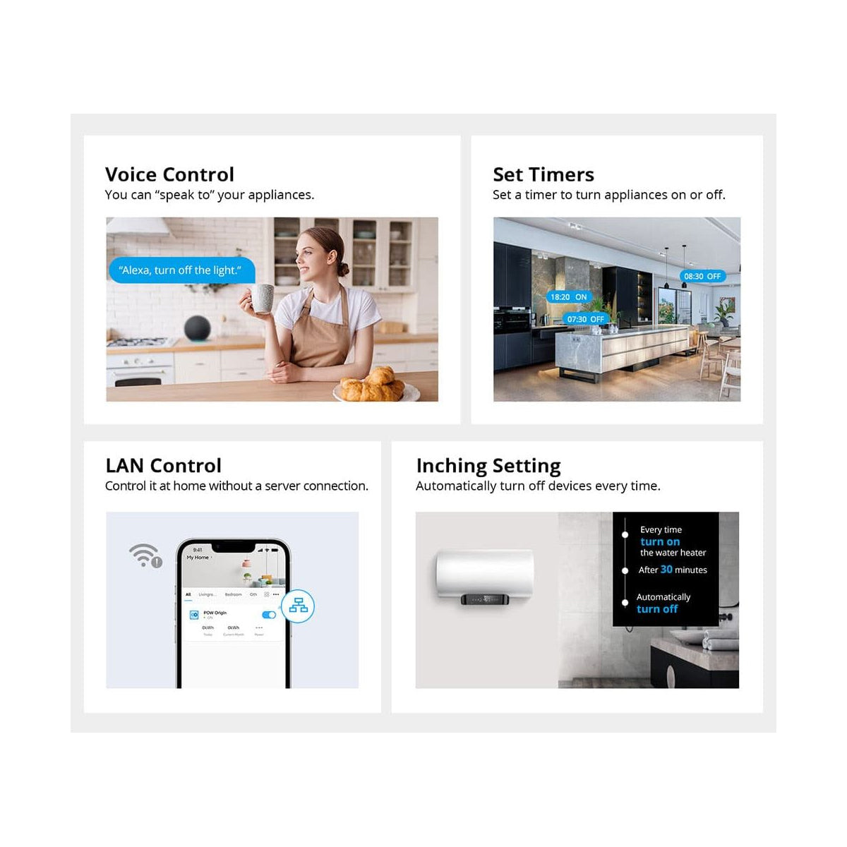 80083 SONOFF POWR316 POW ORIGIN Smart LAN & WiFi 2.4GHz Power Meter Switch AC 100-240V Max 16A