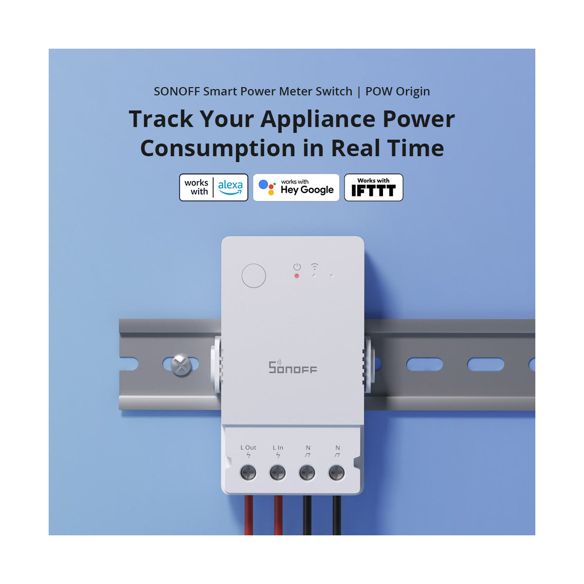 80083 SONOFF POWR316 POW ORIGIN Smart LAN & WiFi 2.4GHz Power Meter Switch AC 100-240V Max 16A