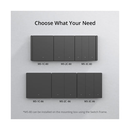 80089 SONOFF M5-3C-80 SwitchMan Mechanical Smart Switch WiFi & Bluetooth AC 100-240V Max 6A 1320W (2A/Way) 3 Way