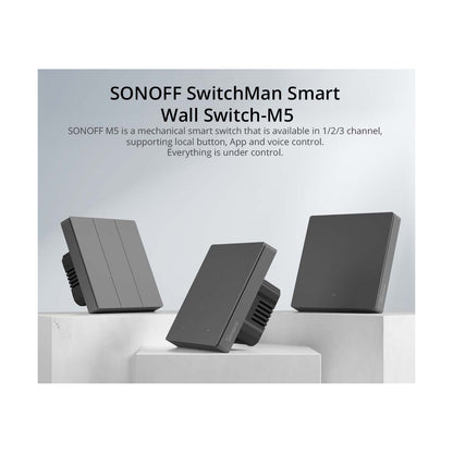80089 SONOFF M5-3C-80 SwitchMan Mechanical Smart Switch WiFi & Bluetooth AC 100-240V Max 6A 1320W (2A/Way) 3 Way