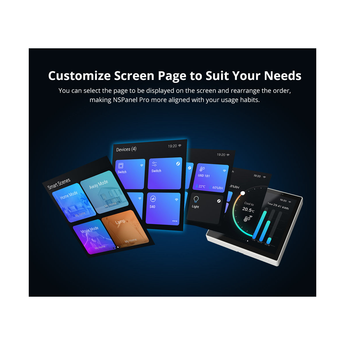 80095 SONOFF NSPanel86PW Wi-Fi & Zigbee 3.0 Smart Scene Wall Switch (86/EU Type) - AC 100-240V - Integrated HMI Touch Panel - Smart Controller & Gateway for All Smart Devises