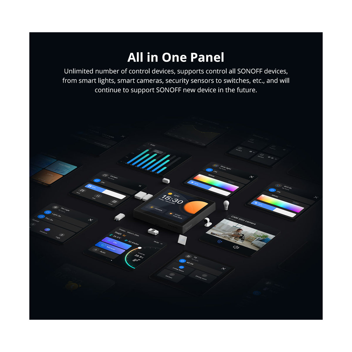 80095 SONOFF NSPanel86PW Wi-Fi & Zigbee 3.0 Smart Scene Wall Switch (86/EU Type) - AC 100-240V - Integrated HMI Touch Panel - Smart Controller & Gateway for All Smart Devises