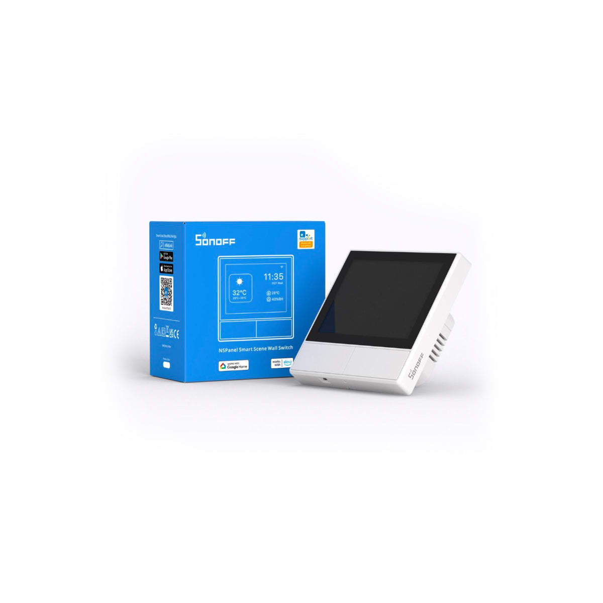 80096 SONOFF NSPanel-EUW - Wi-Fi Smart Scene Wall Switch (86/EU Type) - Integrated HMI Touch Panel - Smart Controller & Gateway for All Smart Devises
