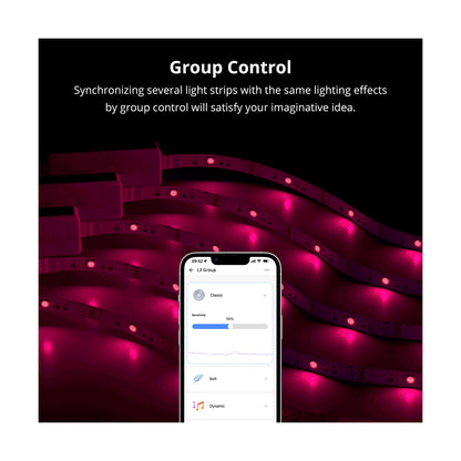 80098 SONOFF L3-5M RGB Smart LED Strip Light WiFi 2.4GHz 90 SMD/5M 5050 5m Roll & Power Adapter DC 5V Max 10W