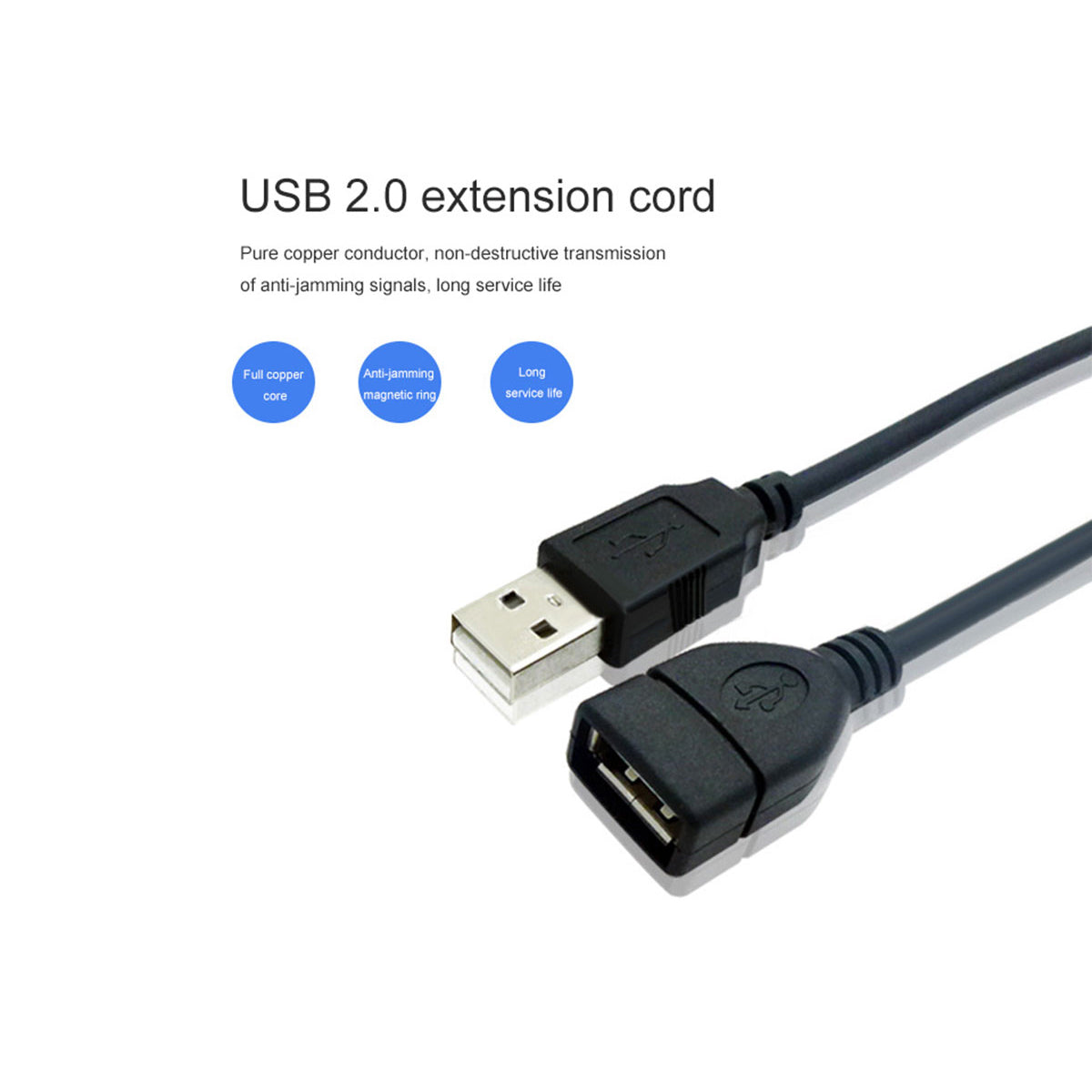 80104 SONOFF USB Male to Female Extension Cable 2.0 Cable Length 150cm