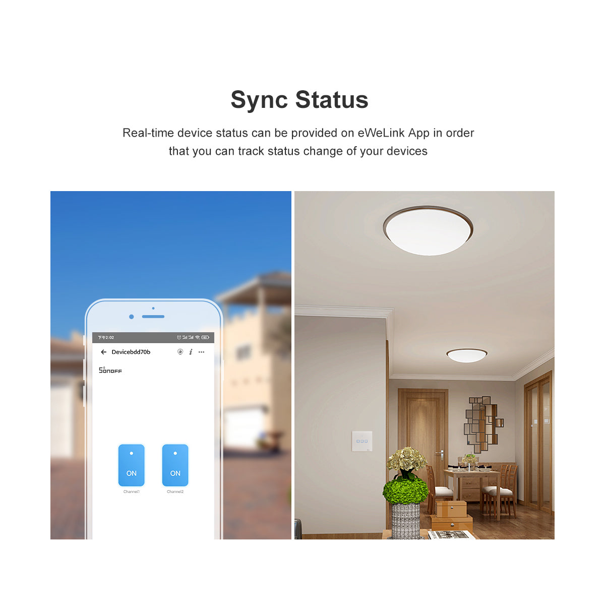 80130 SONOFF T2EU1C-RF - 433MHz Wireless Smart Wall Touch Button Switch AC 100-240V Max 2A (2A/Way) 1 Way - RF Series