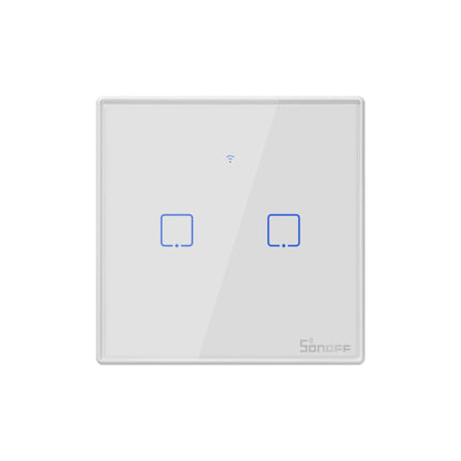 80131 SONOFF T2EU2C-RF - 433MHz Wireless Smart Wall Touch Button Switch AC 100-240V Max 4A (2A/Way) 2 Way - RF Series