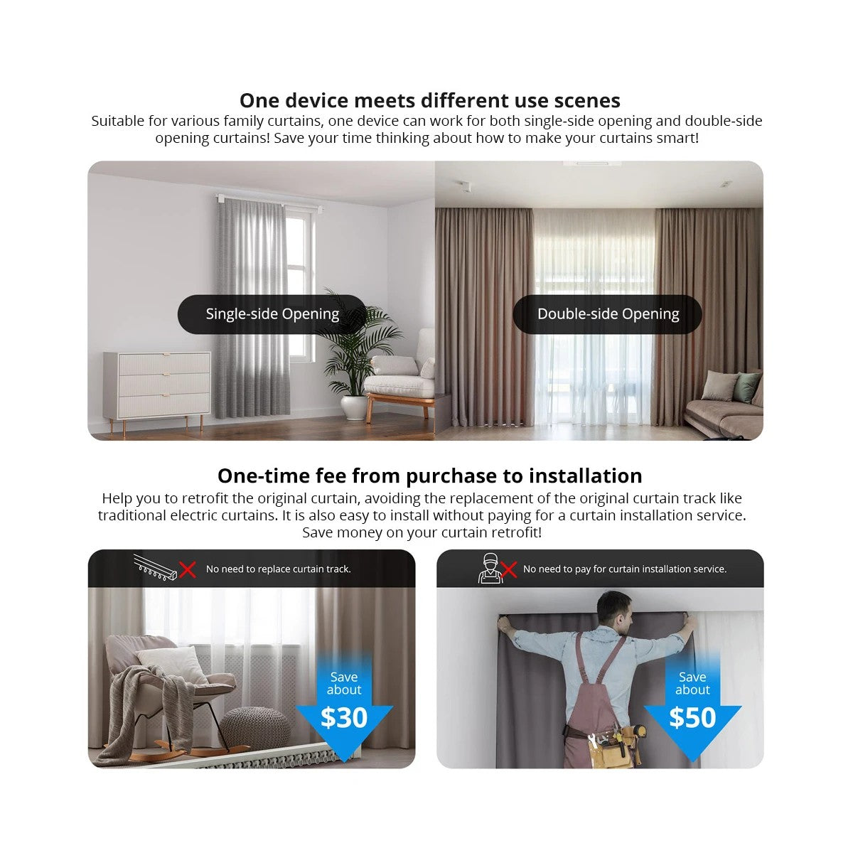80133 SONOFF ZBCurtain - Zigbee Smart Curtain Motor