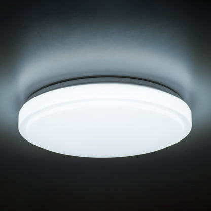 SENSORANO 60994 Πλαφονιέρα Οροφής LED 30W 3000lm 120° AC 220-240V με Ενσωματωμένο Σύστημα Ρυθμιζόμενου Microwave Αισθητήρα Κίνησης - Αδιάβροχη IP54 Φ38 x Υ5.3cm Ψυχρό Λευκό 6000K - Λευκό - Bridgelux Chips