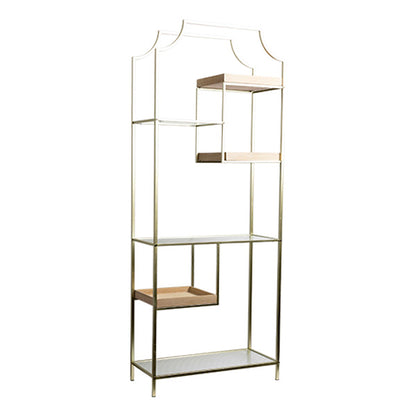 ΡΑΦΙΕΡΑ ΜΕΤΑΛΛΙΚΗ ΧΡΥΣΟ-ΦΥΣΙΚΟ-ΓΥΑΛΙ 6 ΡΑΦΙΑ 69x30.5x175.5