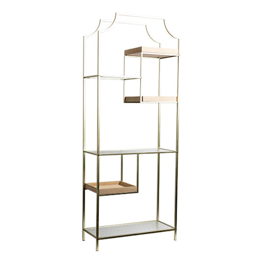 ΡΑΦΙΕΡΑ ΜΕΤΑΛΛΙΚΗ ΧΡΥΣΟ-ΦΥΣΙΚΟ-ΓΥΑΛΙ 6 ΡΑΦΙΑ 69x30.5x175.5