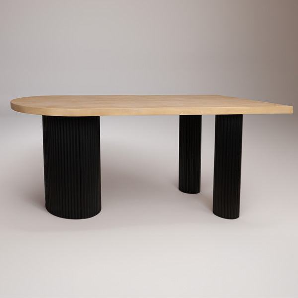 ΤΡΑΠΕΖΙ ΞΥΛΟ ΦΥΣΙΚΟ-ΜΑΥΡΟ 180x80x76.5