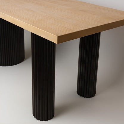 ΤΡΑΠΕΖΙ ΞΥΛΟ ΦΥΣΙΚΟ-ΜΑΥΡΟ 180x80x76.5