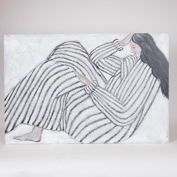 ΠΙΝΑΚΑΣ ΚΑΜΒΑΣ ΓΥΝΑΙΚΑ ΛΕΥΚΟΣ - ΜΑΥΡΟΣ 60x3.8x90