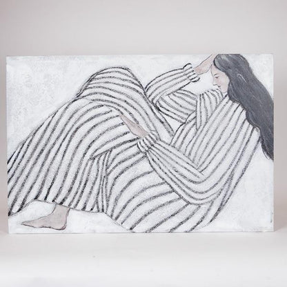 ΠΙΝΑΚΑΣ ΚΑΜΒΑΣ ΓΥΝΑΙΚΑ ΛΕΥΚΟΣ - ΜΑΥΡΟΣ 60x3.8x90