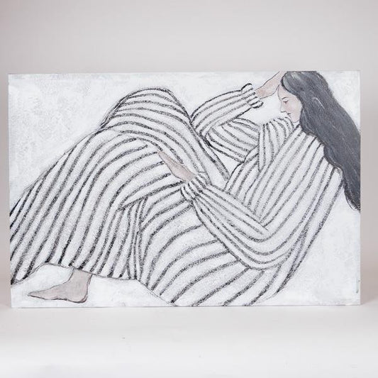 ΠΙΝΑΚΑΣ ΚΑΜΒΑΣ ΓΥΝΑΙΚΑ ΛΕΥΚΟΣ - ΜΑΥΡΟΣ 60x3.8x90